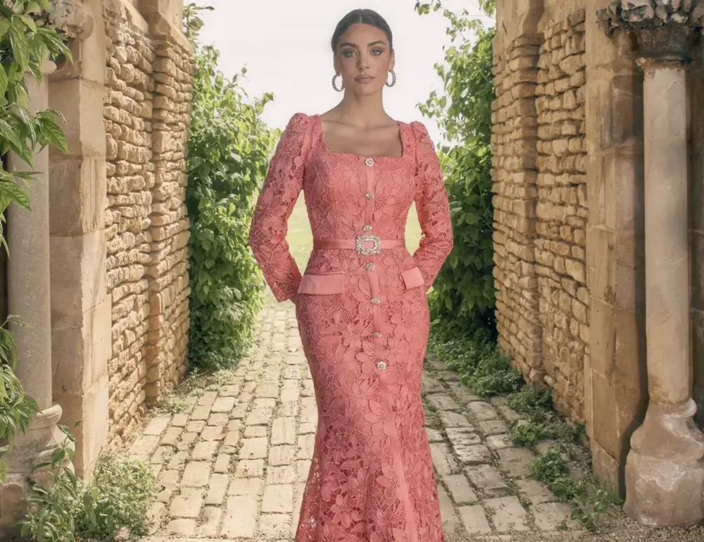 Model wearing a mothers dress