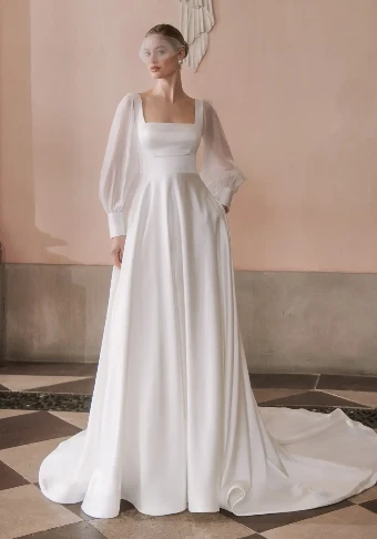 Ellis Bridals Style #Cordelia with sleeves #0 Ivory thumbnail
